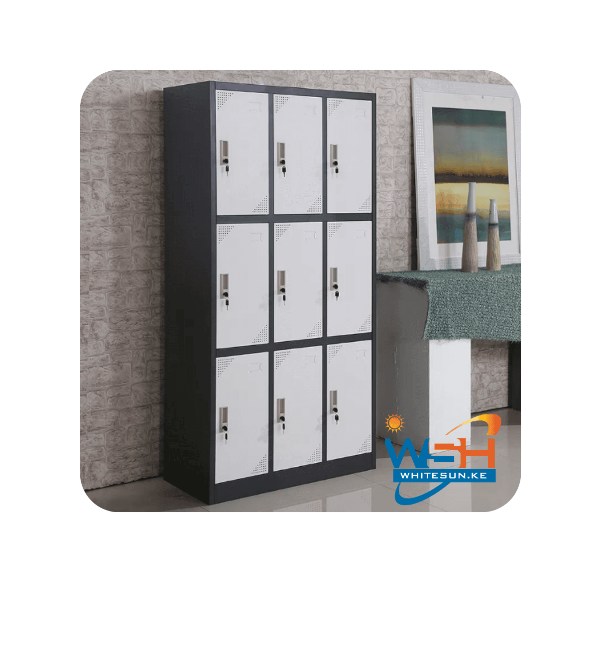 9 Locker Office Filing Cabinet