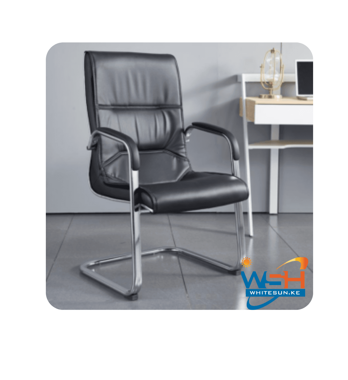 Cantilever Leather Visitor Seat