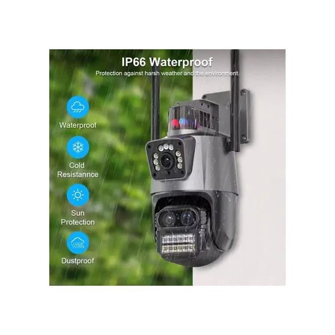 CCTV Camera 4K,8X Zoom Night Vision Waterproof Motion Detection,siren and floodlight