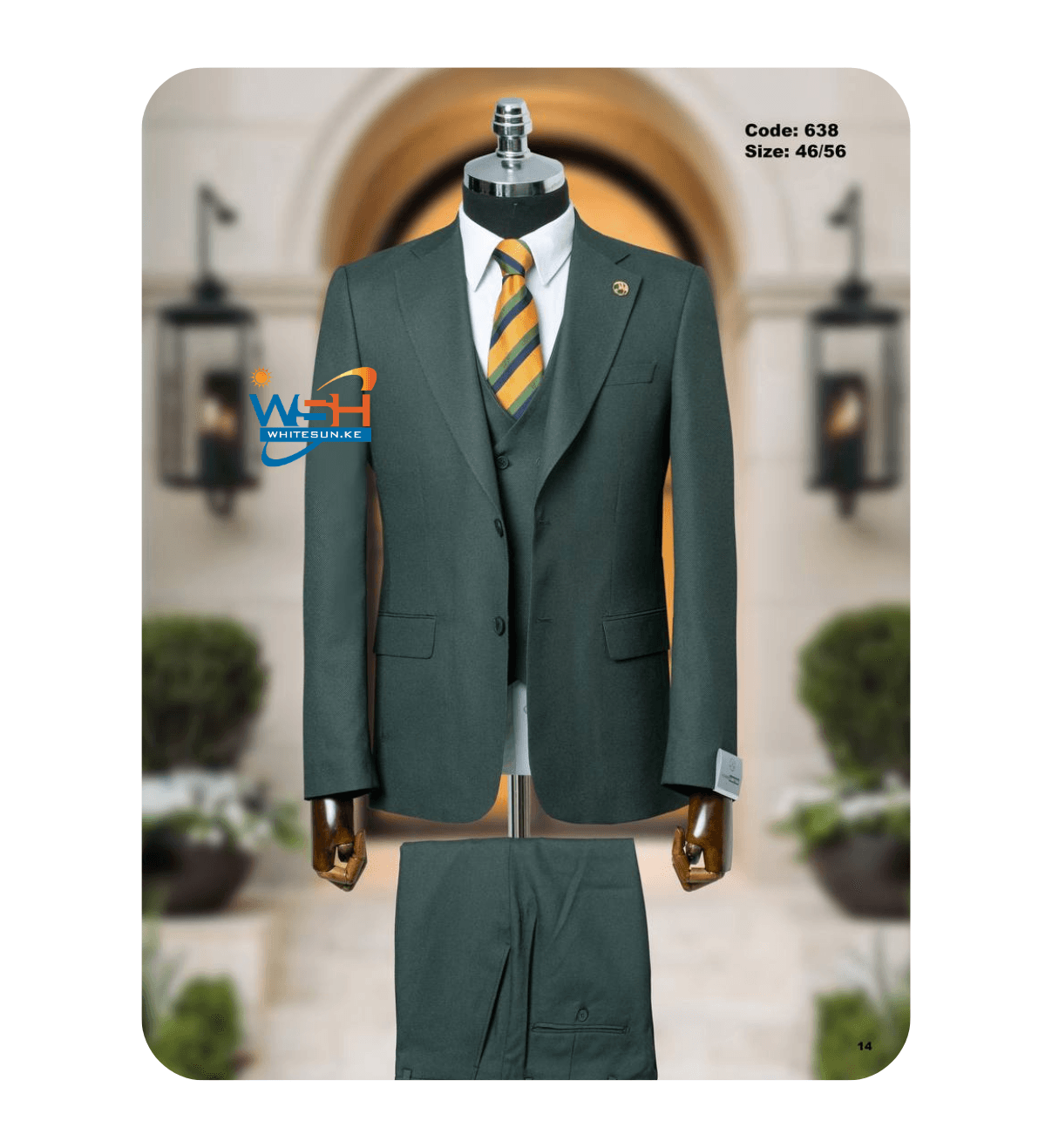 GREEN Elegant Three-Piece classic Suit Thumbnail 2