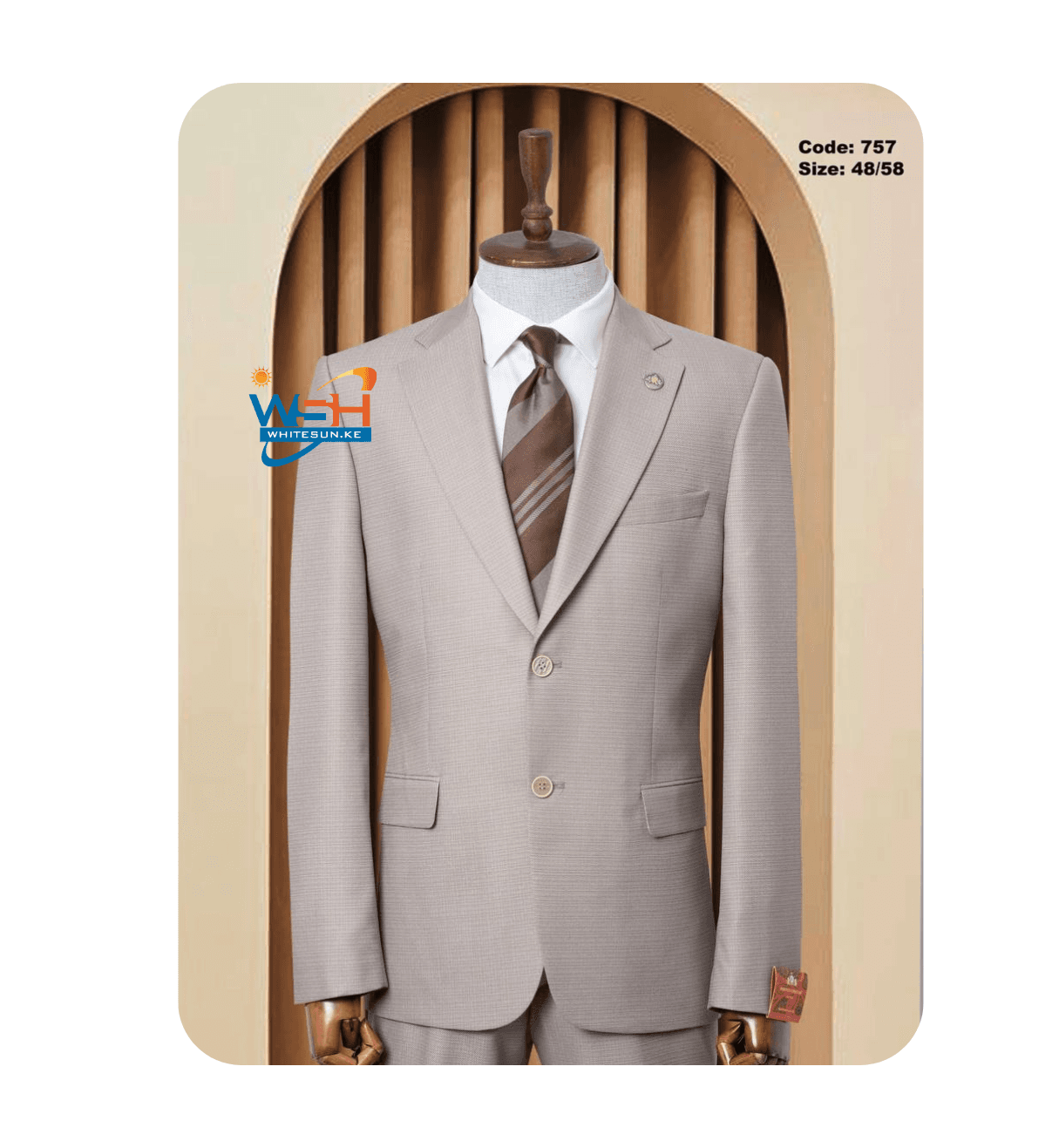 Beige Three-Piece classic Suit Thumbnail 2