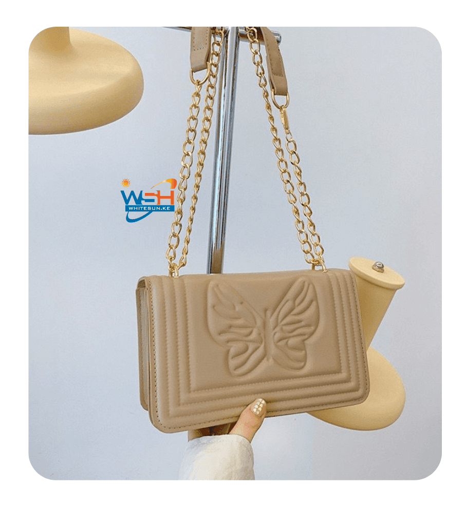 Handbag Butterfly Design Beige