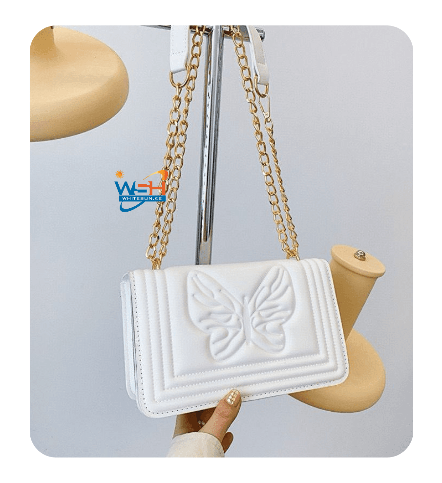 Handbag Butterfly Design White