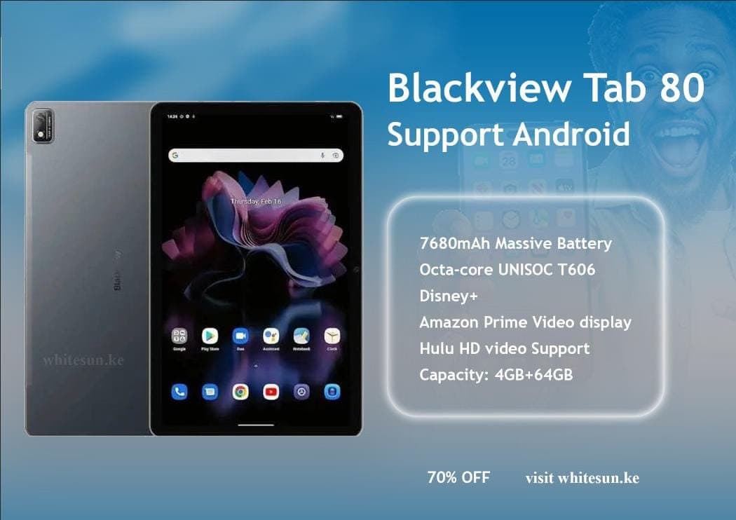 Blackview Tab 80 4+64/128GB 8+128GB Unisoc T606 7680mAh Widevine L1 Support Android Tablet PC