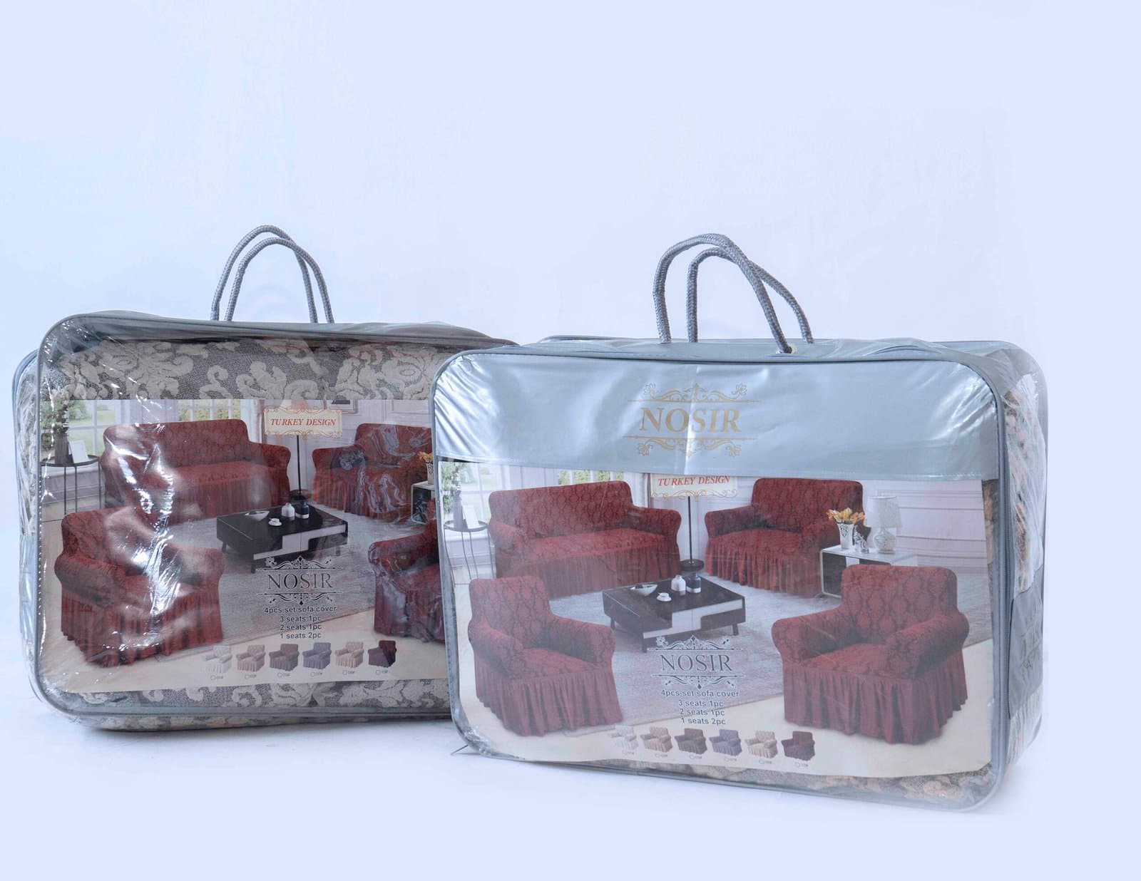 Whitesun NOSIR TURKEY-DESIGN 4-Piece Stretch Sofa Slipcover Set – Fits 3-Seat, 2-Seat & 1-Seat Sofas | Machine-Washable, Anti-Slip, Durable Thumbnail 3