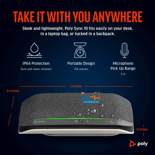 Poly Sync 10 Speakerphone +USB-A to USB-C Cable Thumbnail 7