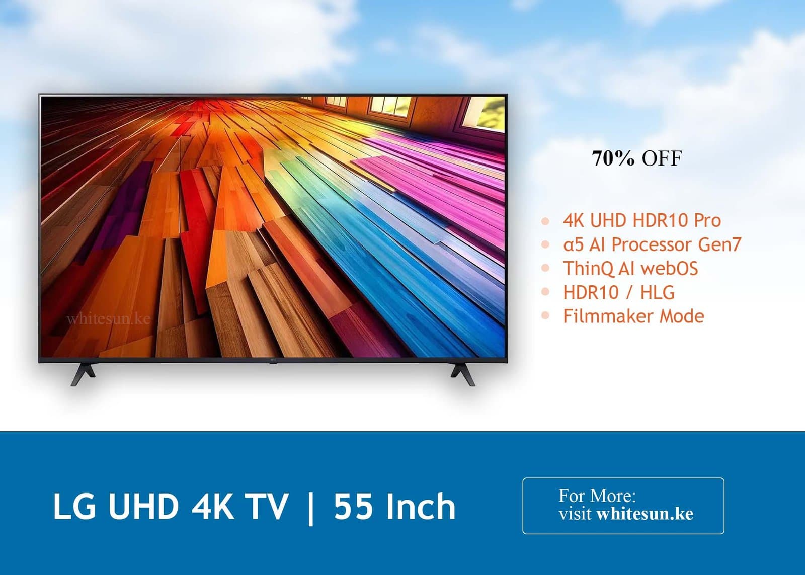 LG UHD 4K TV | 55 Inch | UT80 series| WebOS | Smart AI ThinQ | Magic Remote | AI Sound