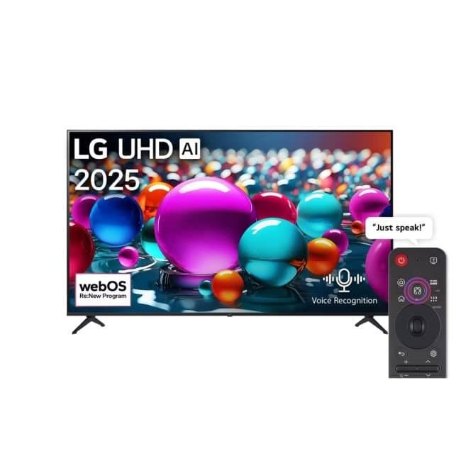 55 inch LG UHD AI UA85 4K Smart TV HDR10 webOS25 2025