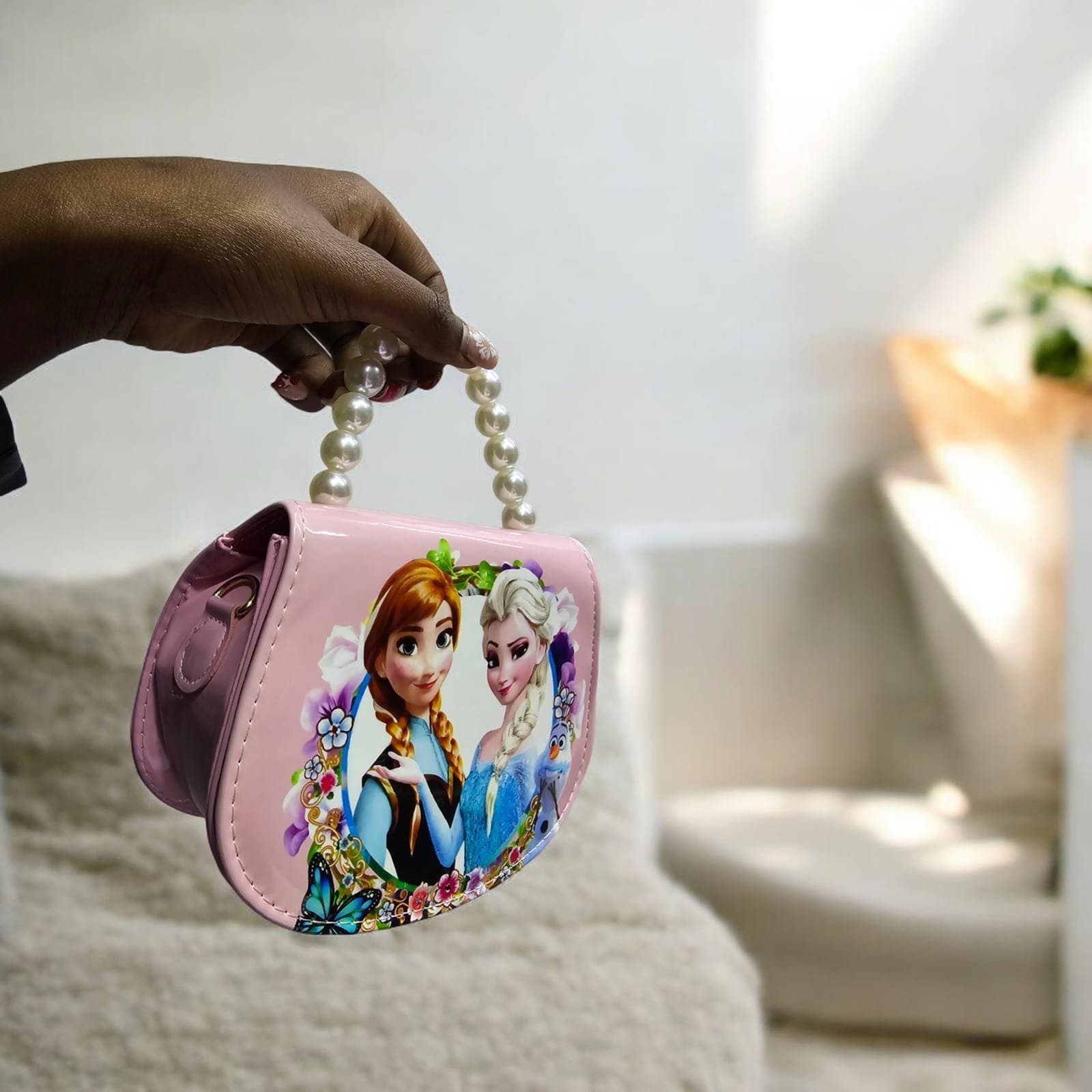 056# Whitesun Anna and Elsa frozen themed kids handbag cute birthday gift for girls Thumbnail 2