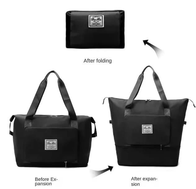 254# Whitesun Expandable duffel black ladies duffel bag big duffel bag medium size Thumbnail 2