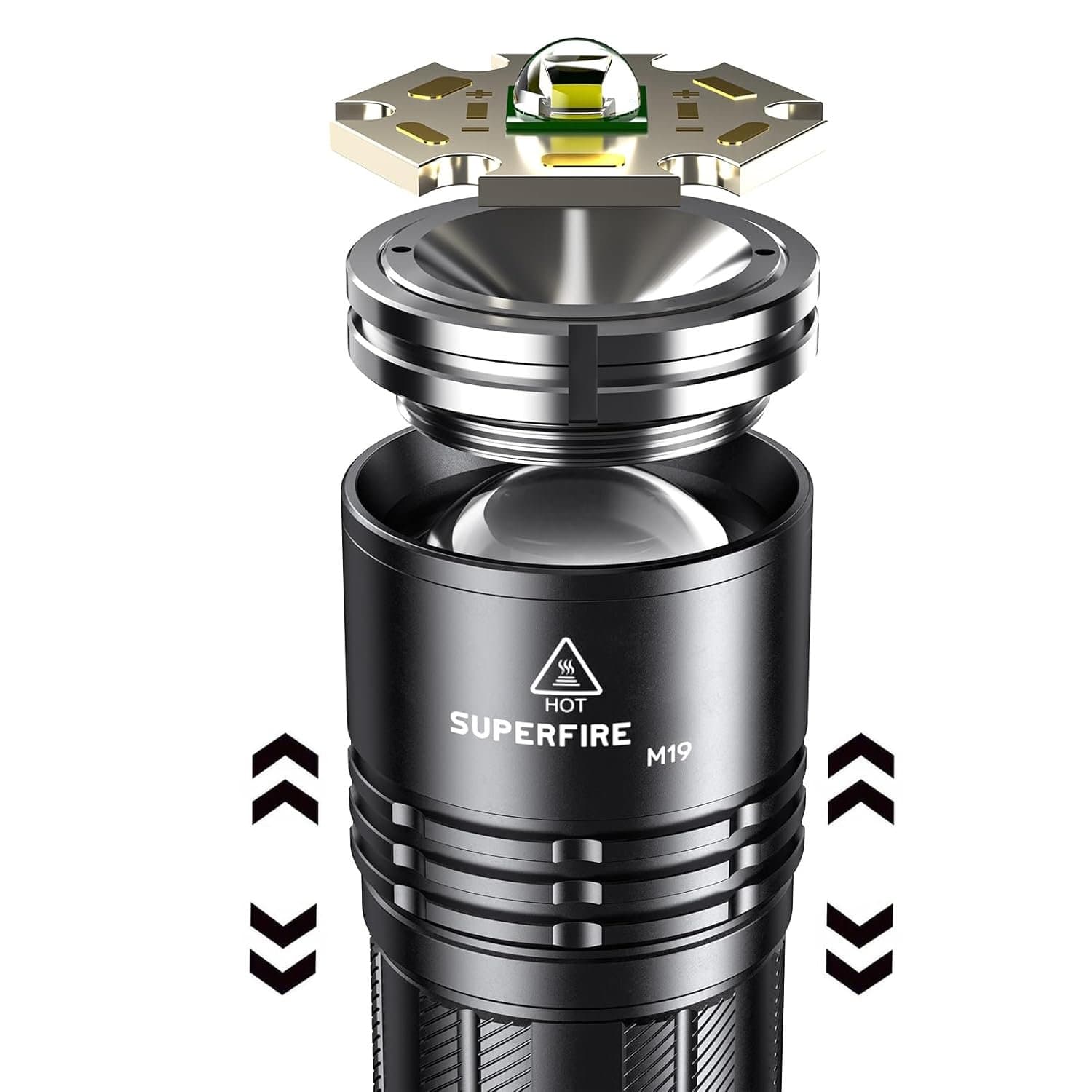 SuperFire Flashlight Rechargeable Super Bright,6000 Lumen Flashlight,LED Lights with Zoomable & 5 Modes,Powerful Handheld Flash Lights for Emergencies, Camping,Outdoor, Water Resistant Thumbnail 6