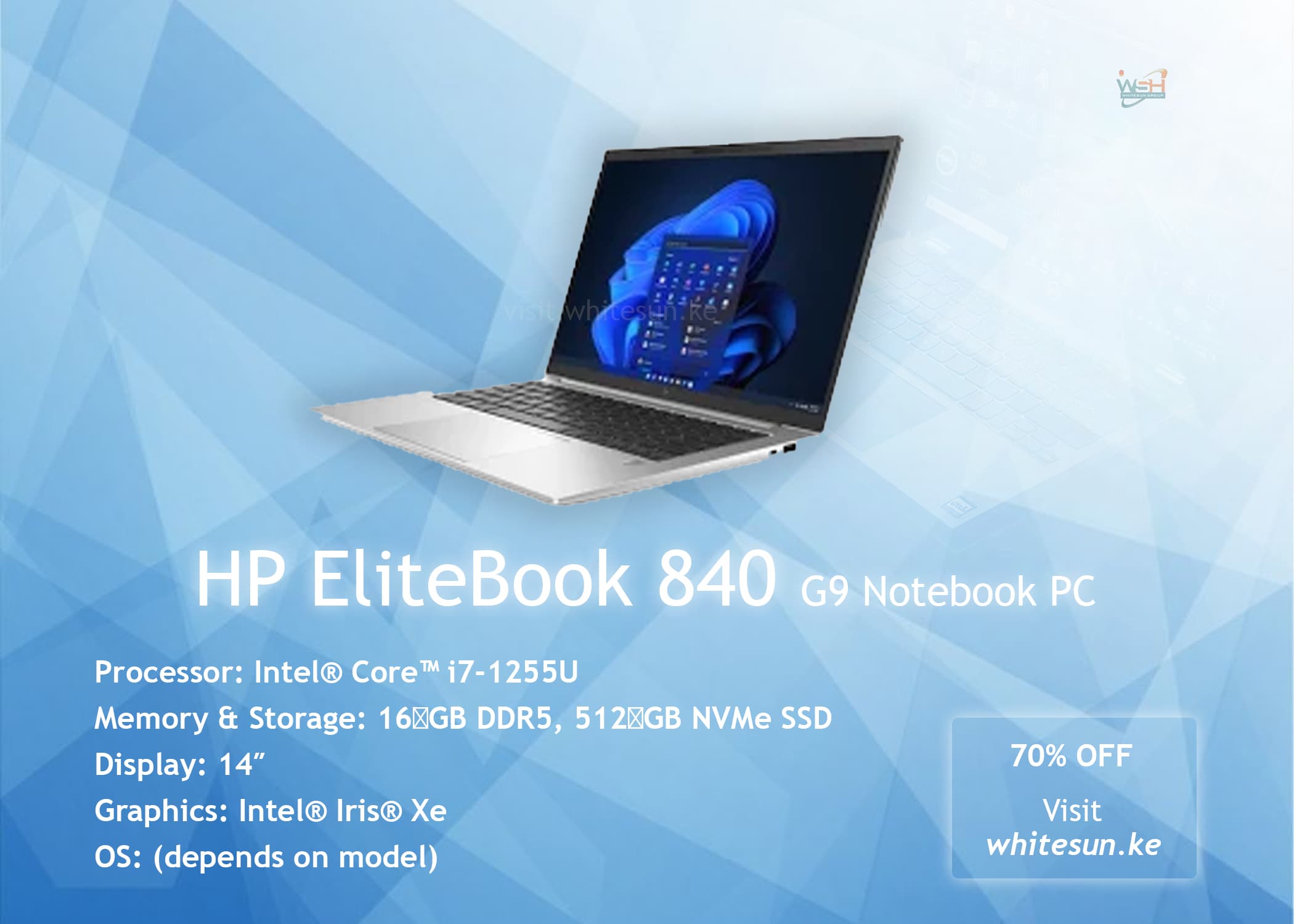 HP EliteBook 840 G9 Notebook PC, Intel® Core™ i7-1255U