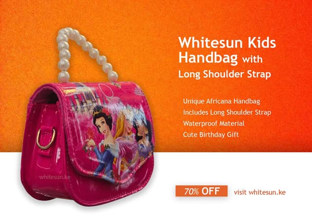 084-whitesun-kids-handbag-with-long-shoulder-strap-waterproof-cartoon-birthday-gift-for-girls-1-12-years-princess-hot-pink-handbag