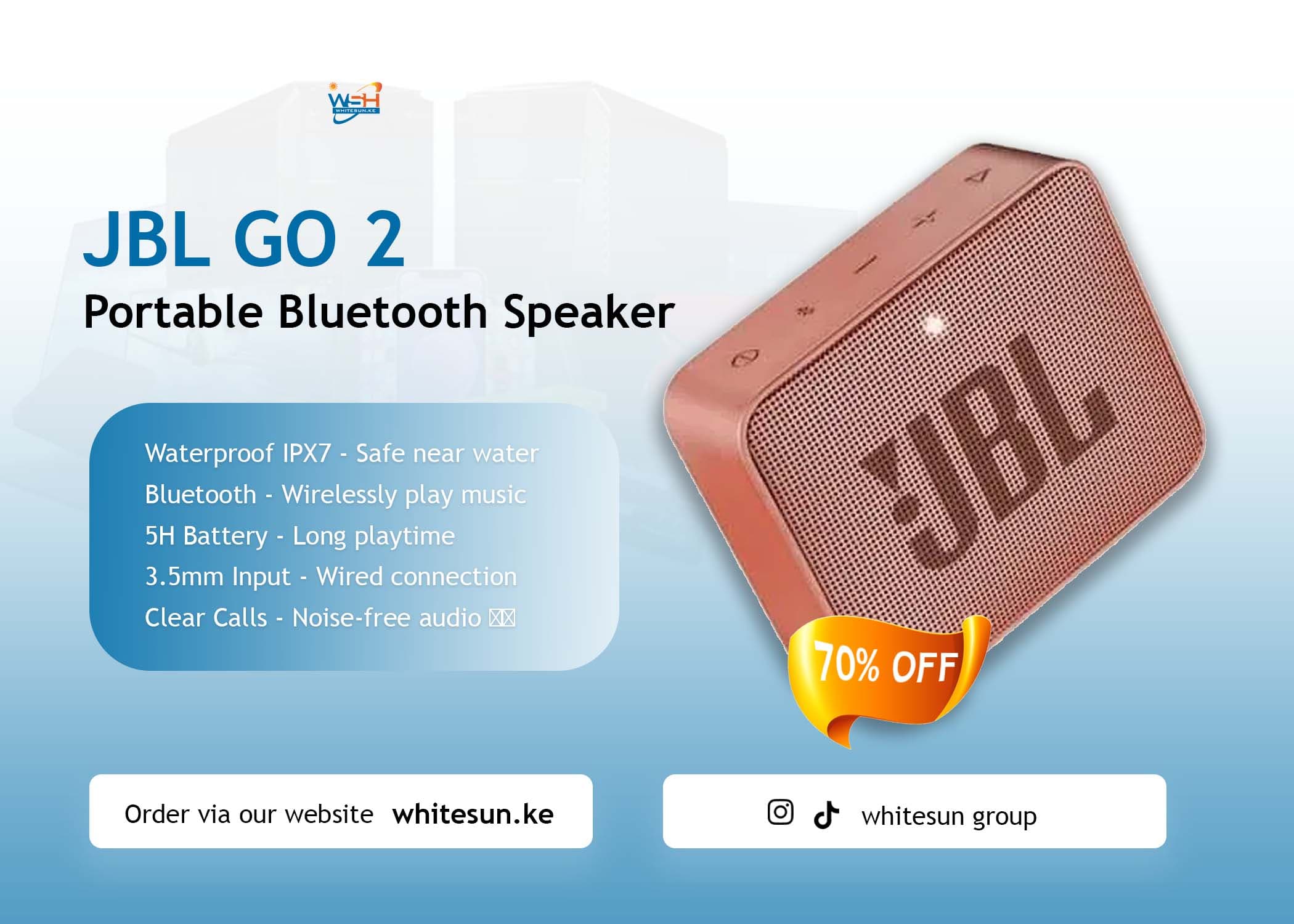 JBL GO 2 Portable Bluetooth Speaker
