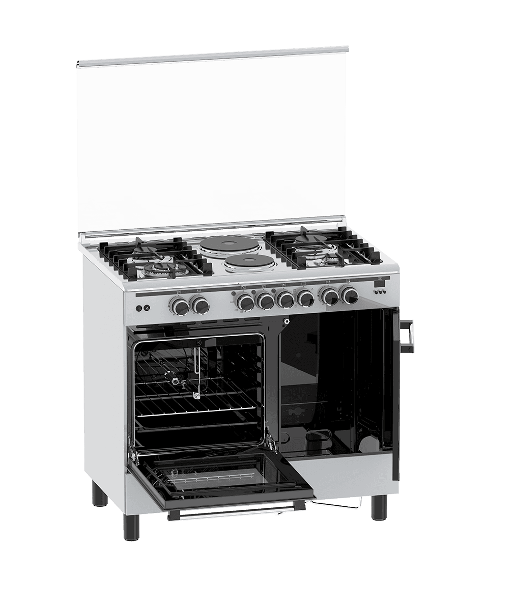 Haier 4 Gas Burner + 2 Electric Plates 60x90 Cooker - HCR6042DES