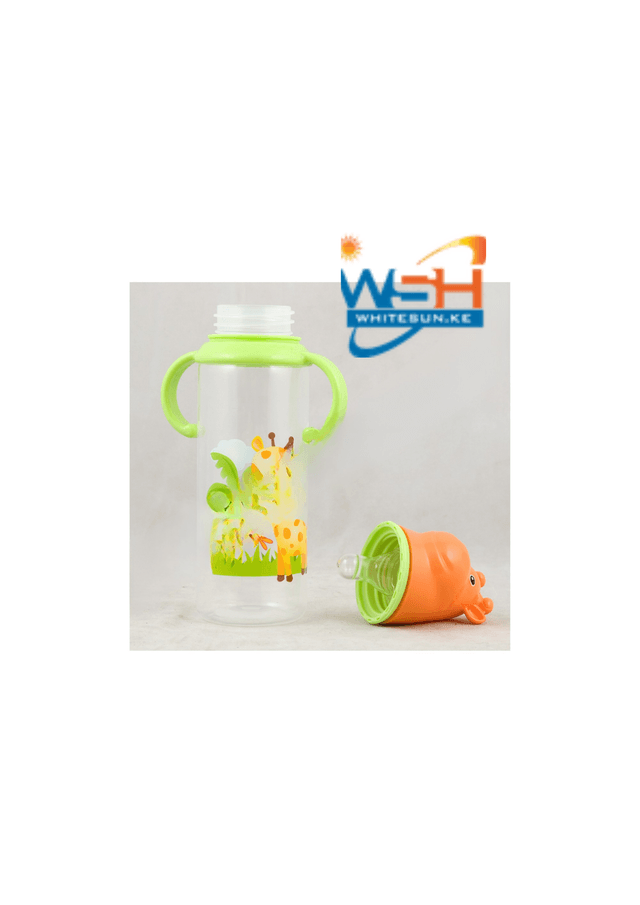 feeding-bottle-with-silicone-nipple-character-hood-cap-with-handle-8oz-jungle-buddies-pp-silicone
