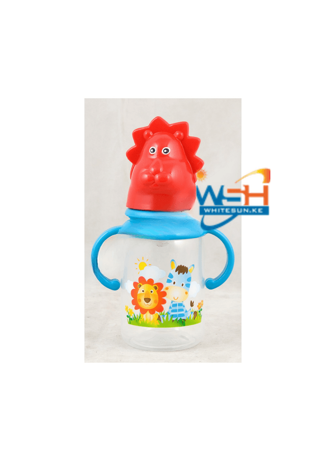 feeding-bottle-with-silicone-nipple-character-hood-cap-with-handle-4oz-jungle-buddies-pp-silicone