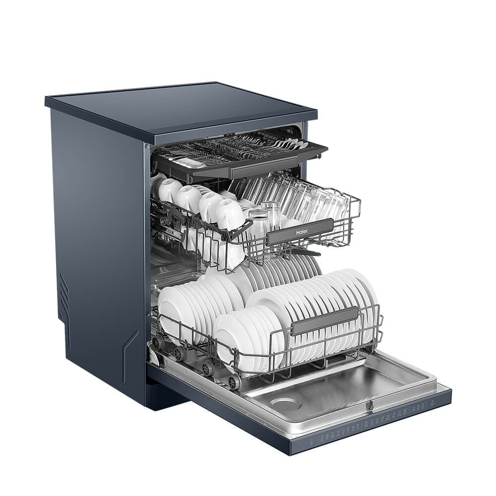 Haier Freestanding Dishwasher, 8 Programs, 16 settings, HDWE16-46BK6IQ