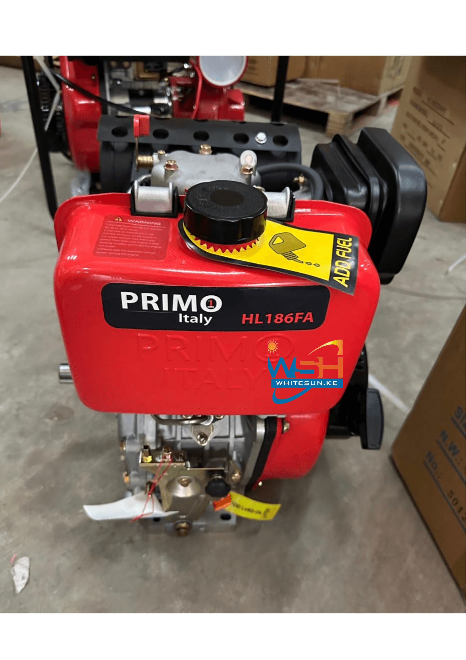 10HP Primo Italy Diesel Engine HL186F - Key shaft, Red Edition Thumbnail 2