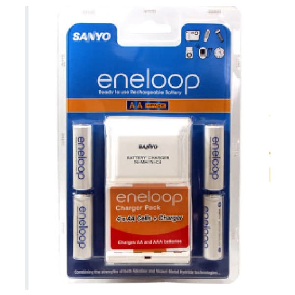Rechargable Batteries 4Xaa With Charger 1800Ma Sanyo