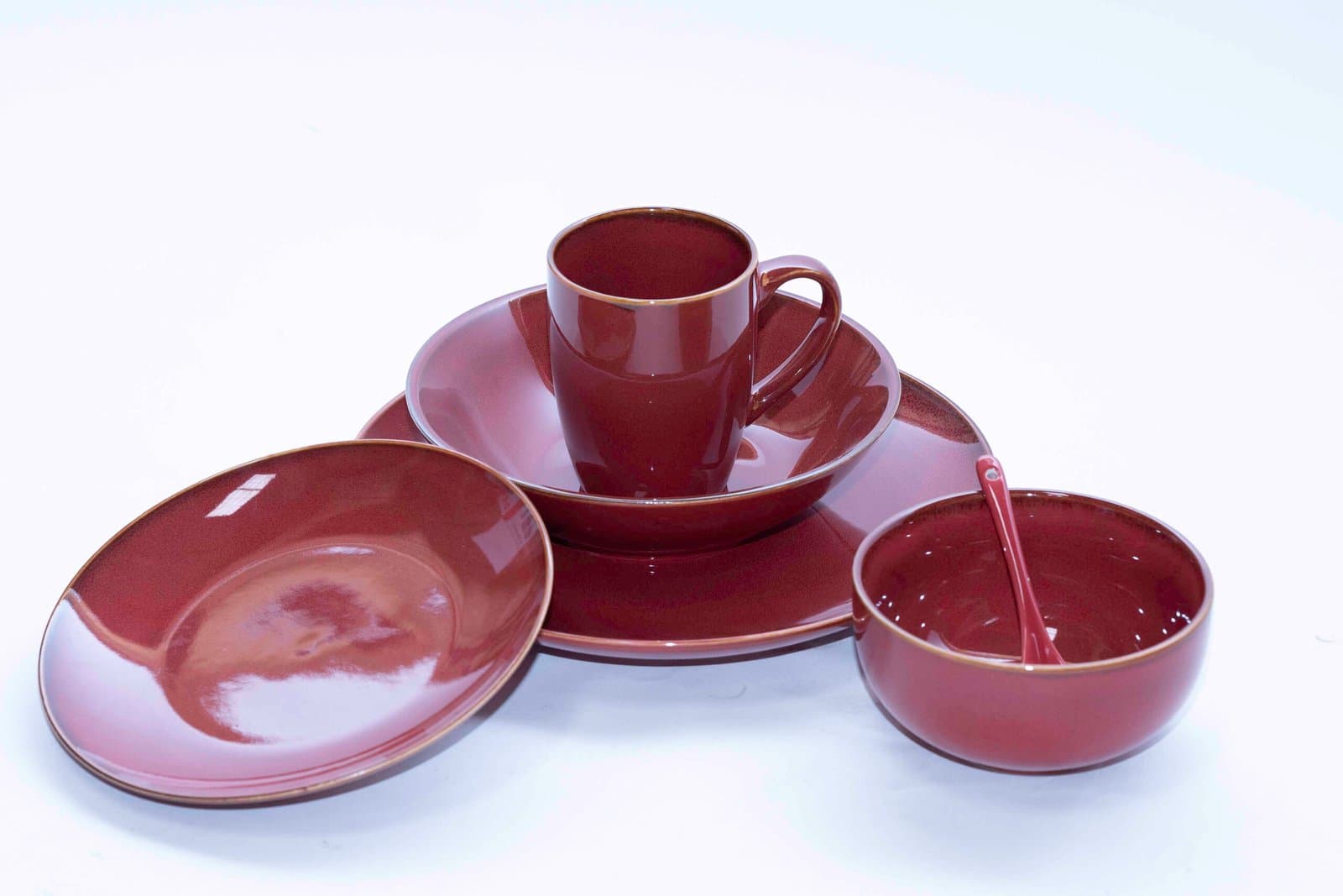 Whitesun UNITECH 48-Piece Round Dinnerware Set – Service for 6 with Plates, Bowls, Mugs & Souffle Spoons Thumbnail 5