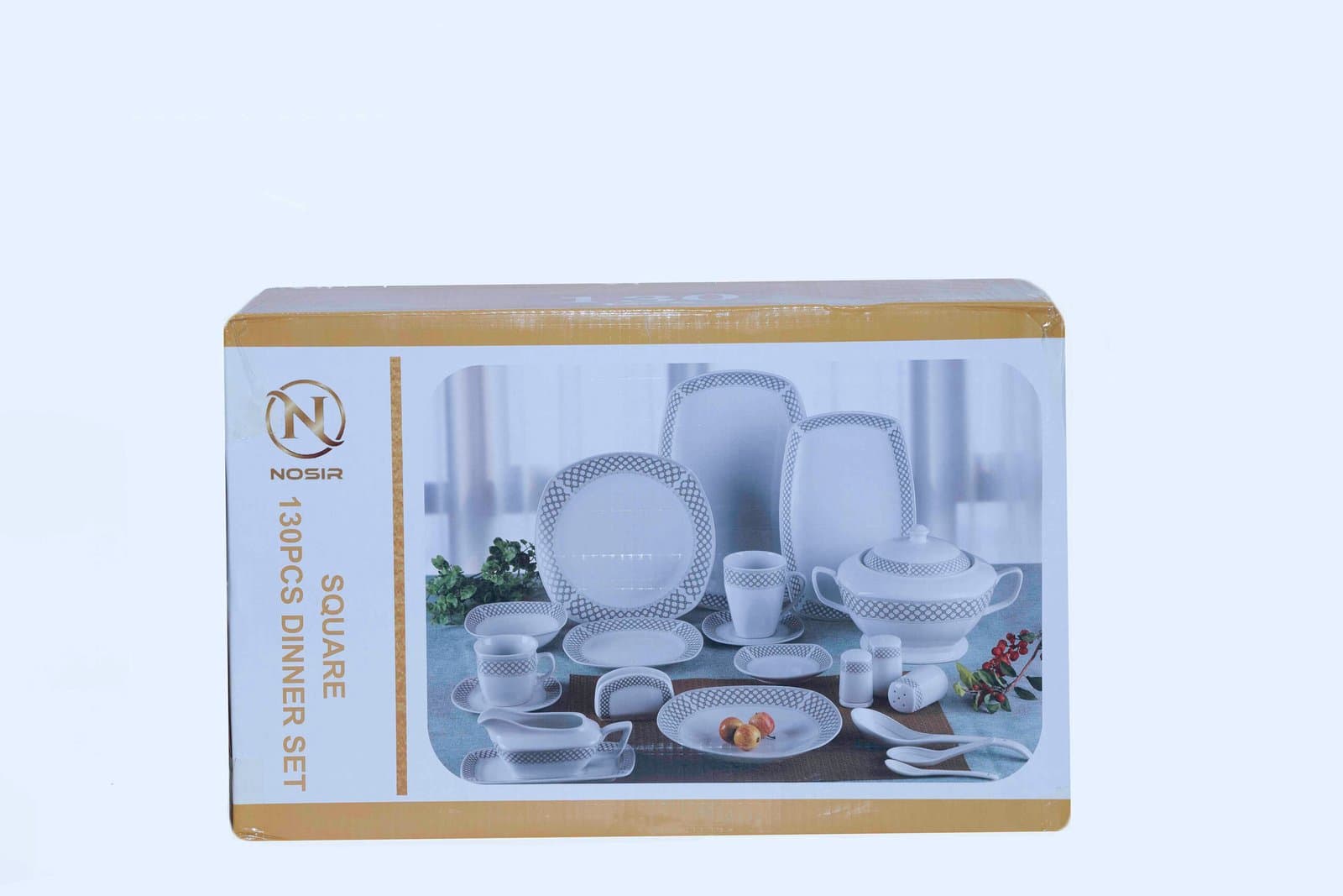 Whitesun NOSIR 130-Piece Porcelain Dinnerware Set – Service for 12 with Plates, Bowls, Mugs, Serving Platters & Accessories Thumbnail 2