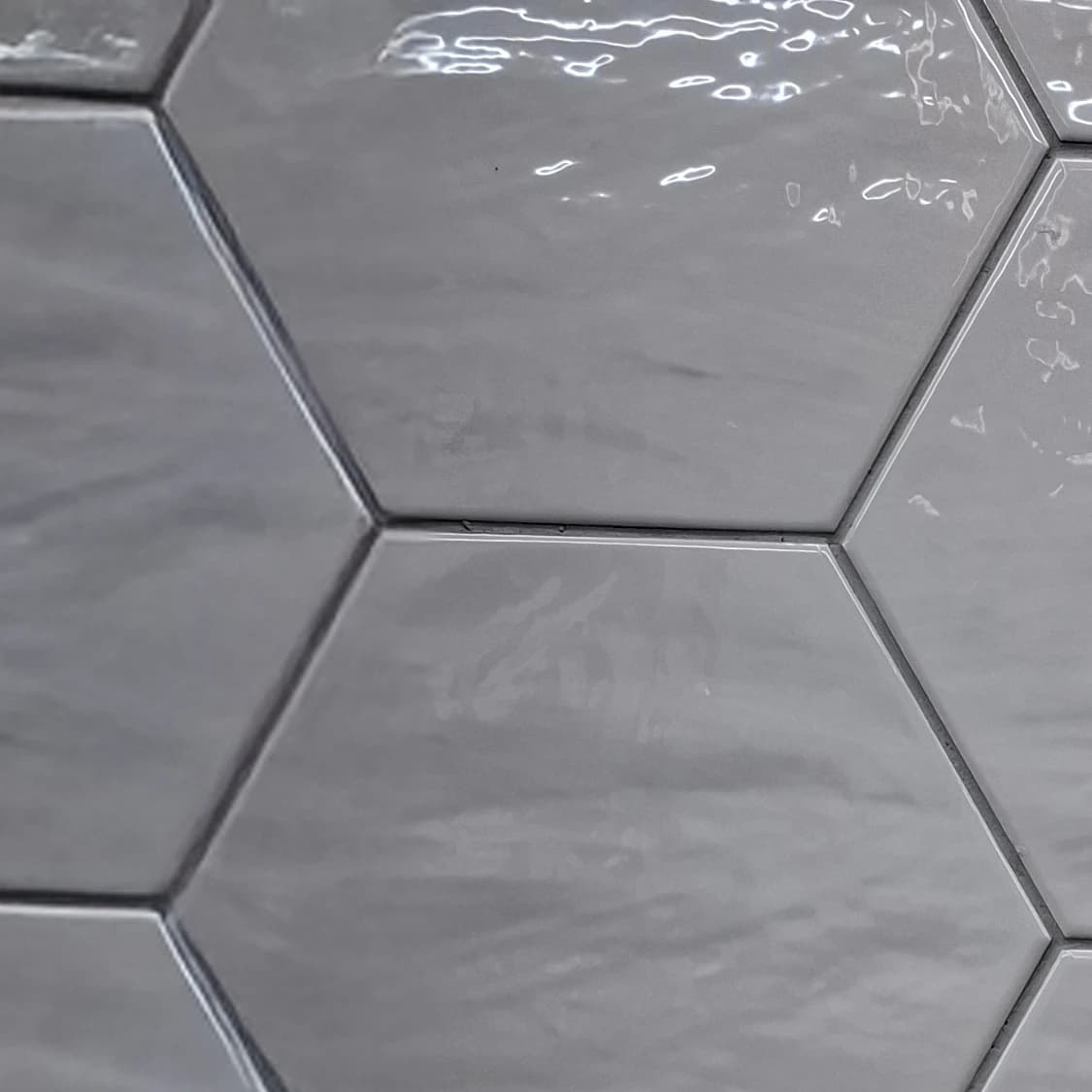 Hexa Chiara Gris Shiny Porcelain Floor Tile - 258 x 290mm Thumbnail 2