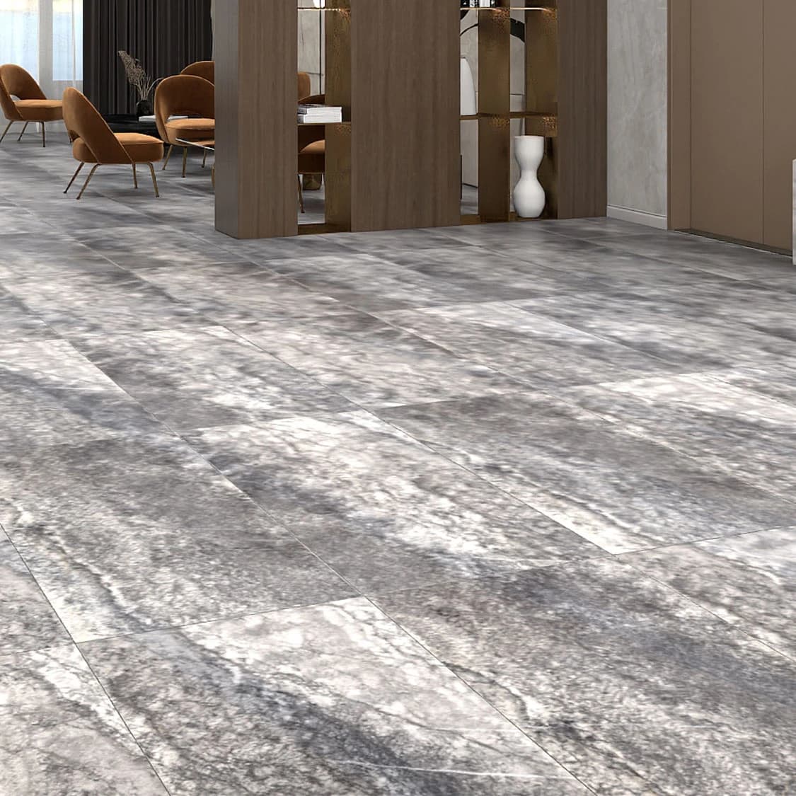 Breccia Grigia Matt Porcelain Floor Tile - 750 x 1500mm