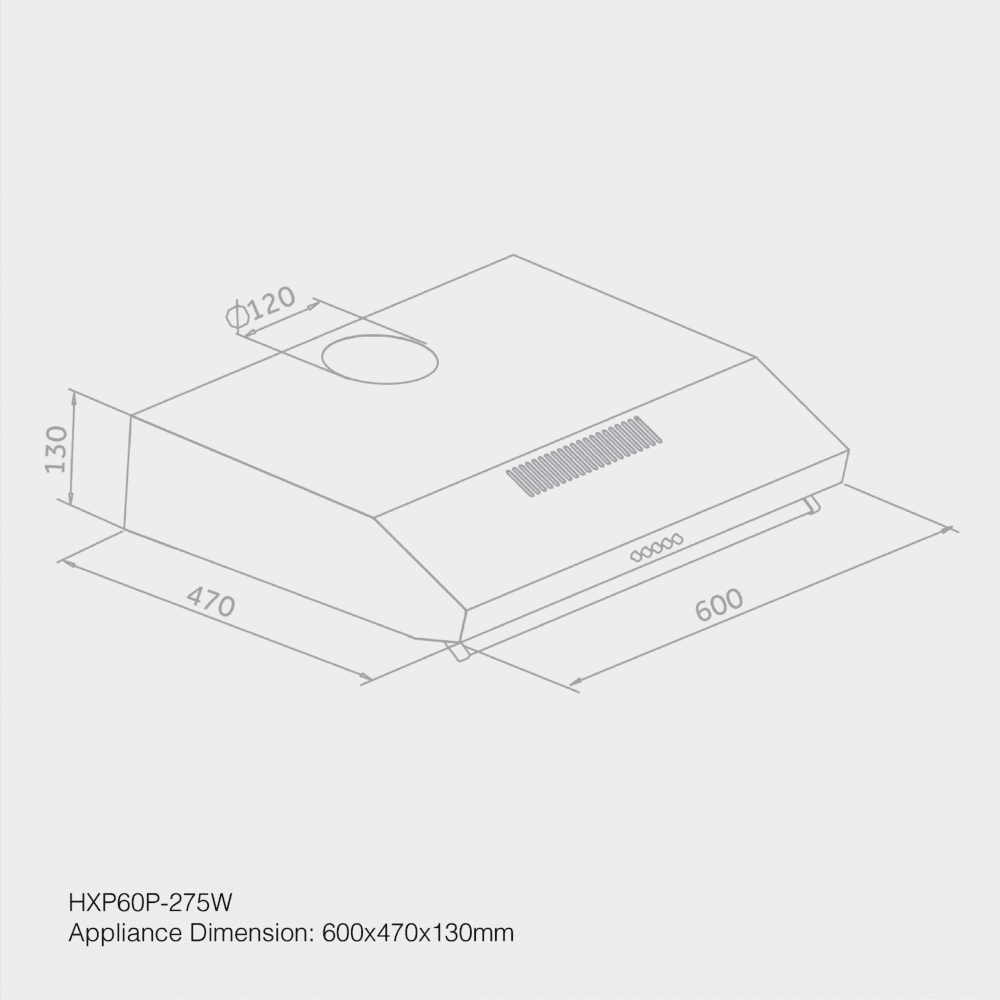 HAIER 60CM KITCHEN CHIMNEY HOOD - HXP60P-275B